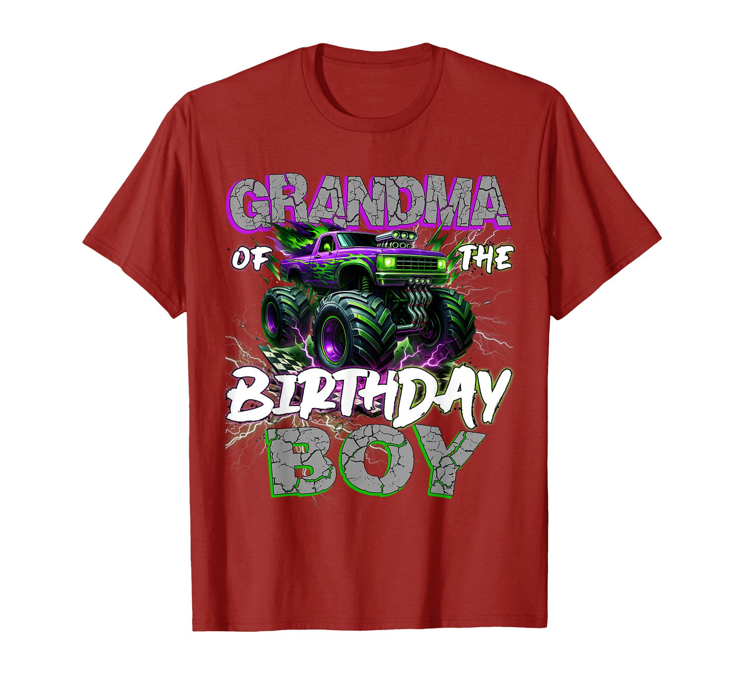 Grandma Of The Birthday Monster Truck Family Matching Party T-Shirt