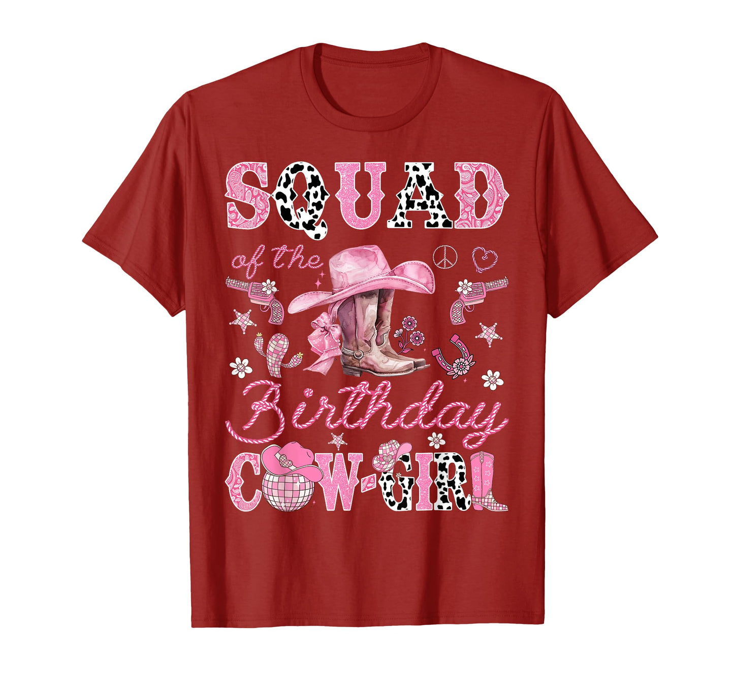 Squad Of The Birthday CowGirl Disco Coquette Rodeo T-Shirt