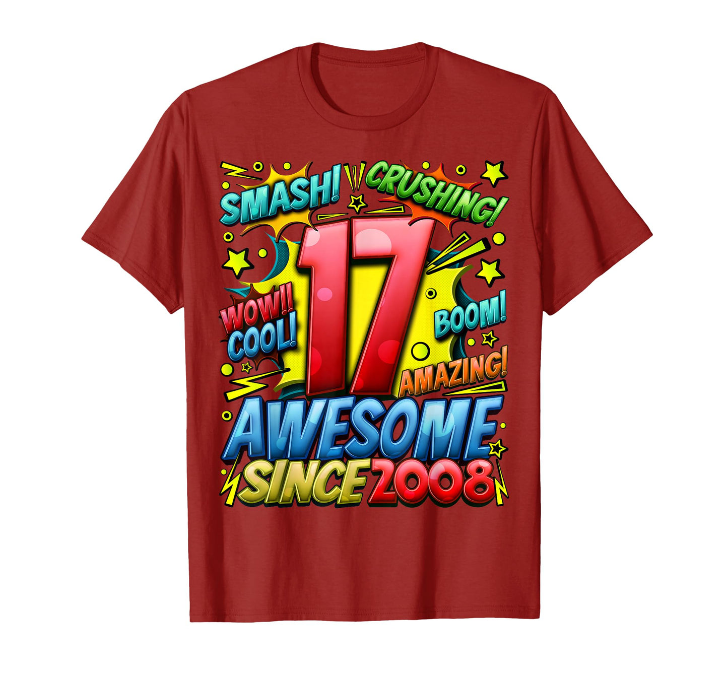 New Comic Style Birthday Gifts 2025 For Boys 17th Birthday Boy Unisex-Kids T-Shirt Black Small