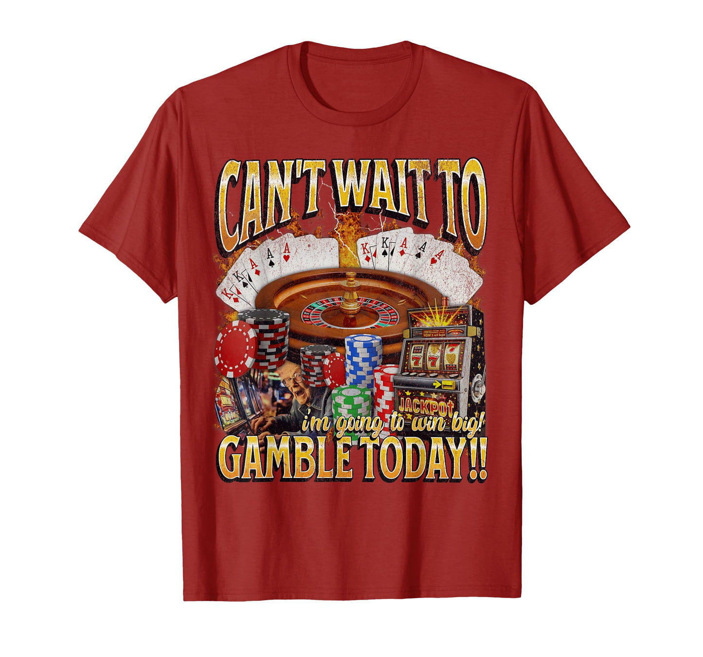 Can't Wait Funny Unhinged Gambling Bootleg Graphic T-Shirt