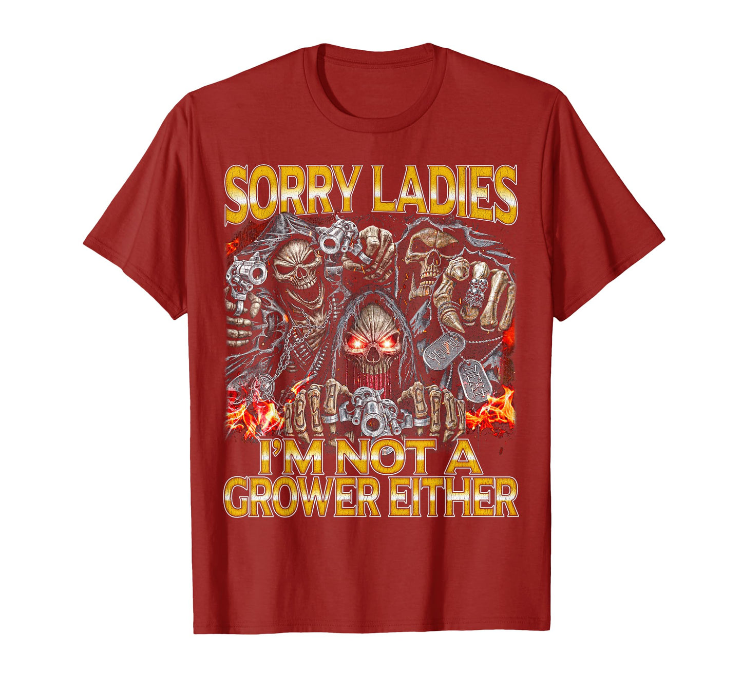 Sorry Not A Grower Edgy Skeleton Bootleg Hard Skeleton Meme T-Shirt