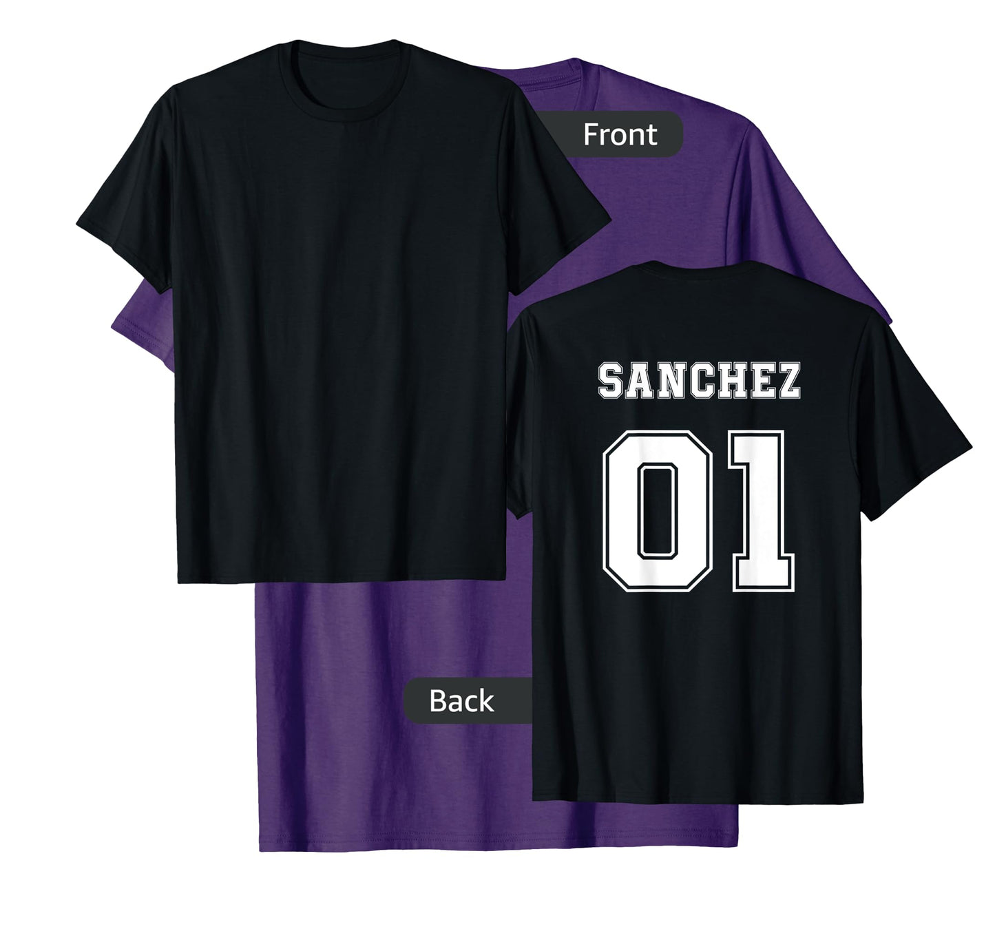 SANCHEZ 01 Back Print Sports Jersey Style Family Name Fun T-Shirt