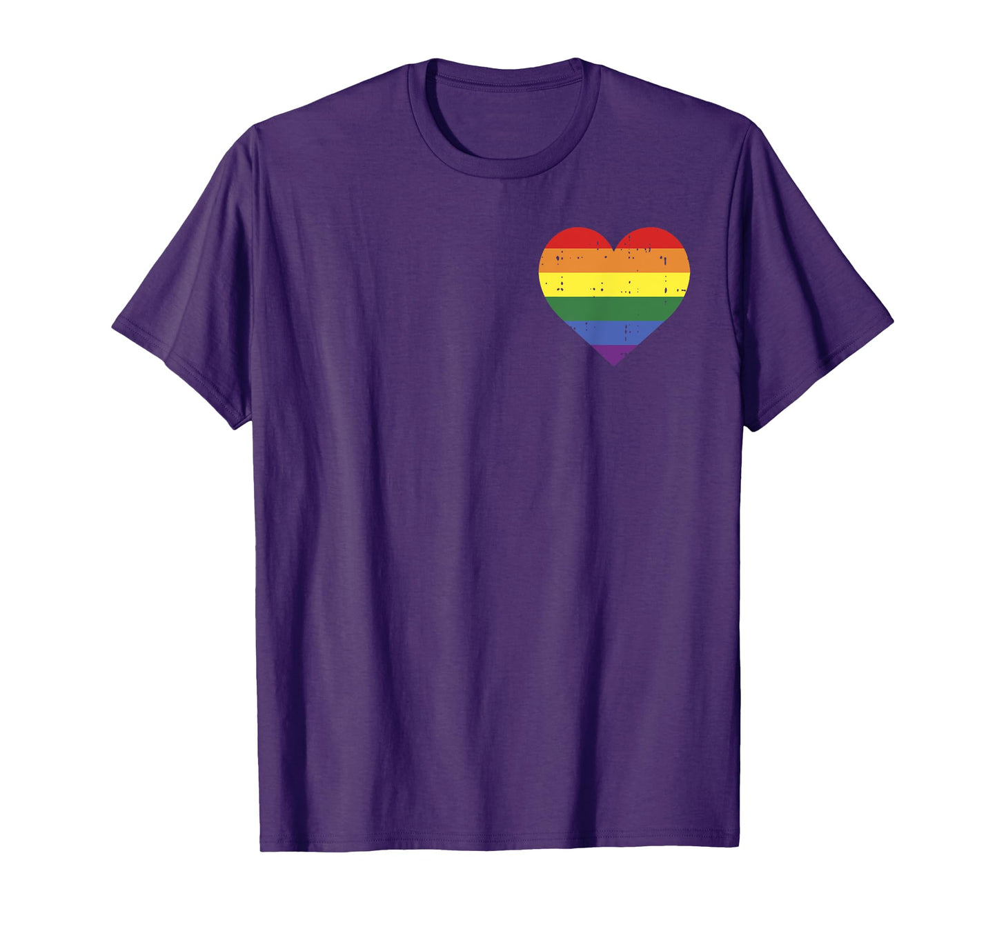 Pocket Rainbow Heart Retro Gay Pride LGBT Month Support Gift T-Shirt