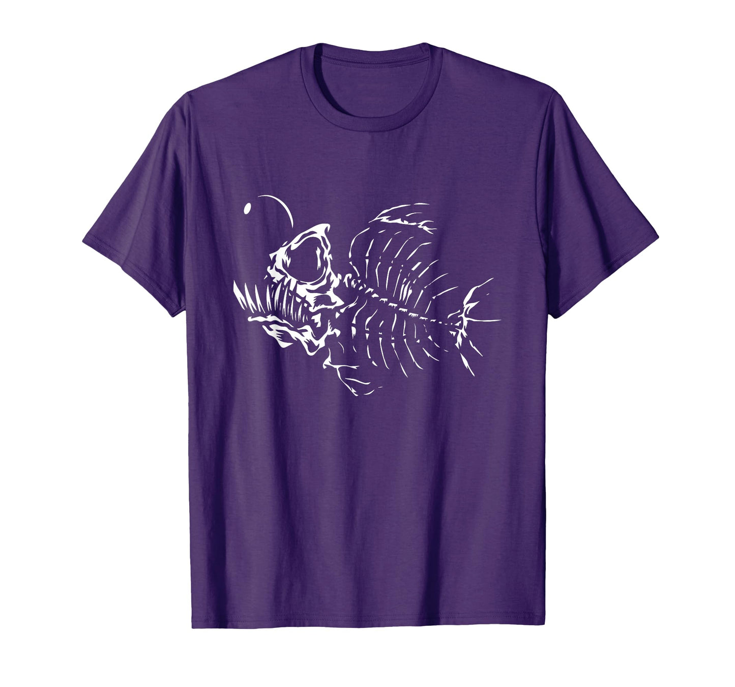 Angle Fish Skeleton Halloween Costume Scary Deep Sea Animal T-Shirt