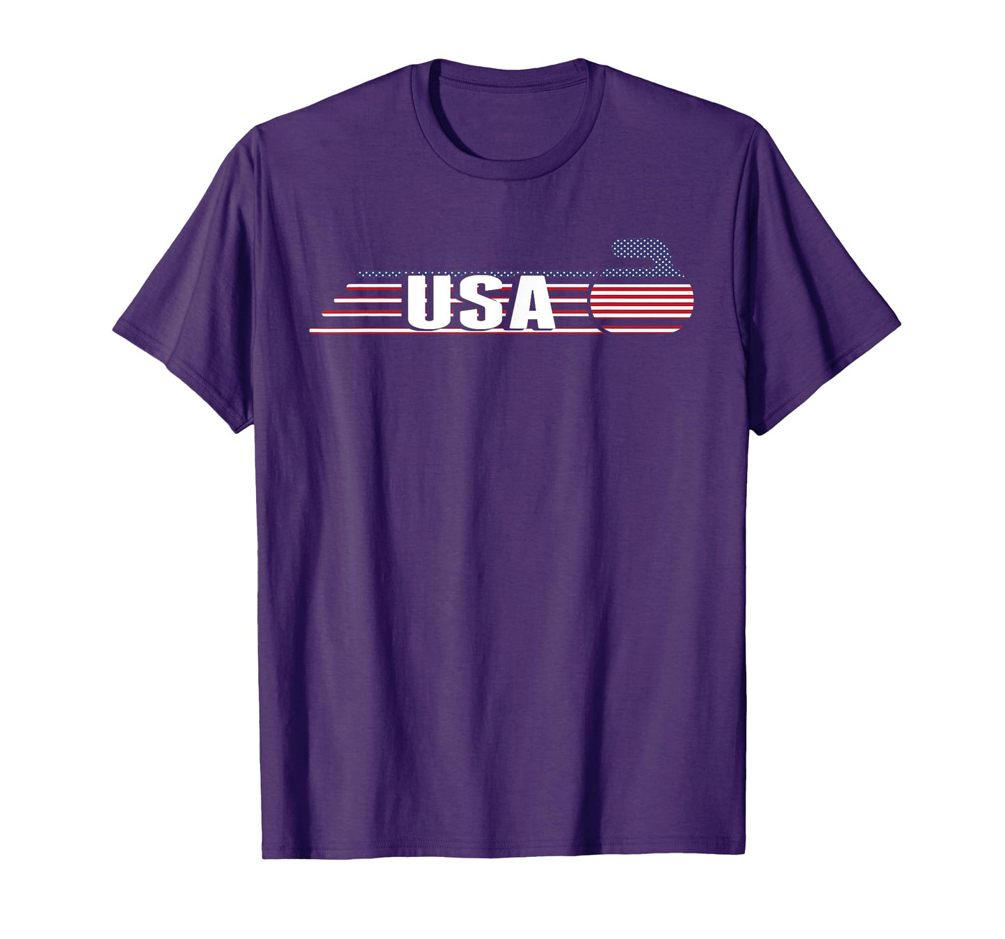 USA Team Curling Rock Jersey - Vintage Winter Sports Lovers T-Shirt
