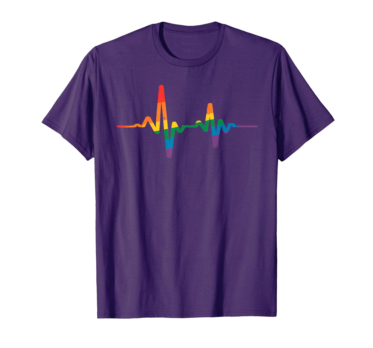 Rainbow Heartbeat Line LGBT Pride Month Equality Love Life T-Shirt