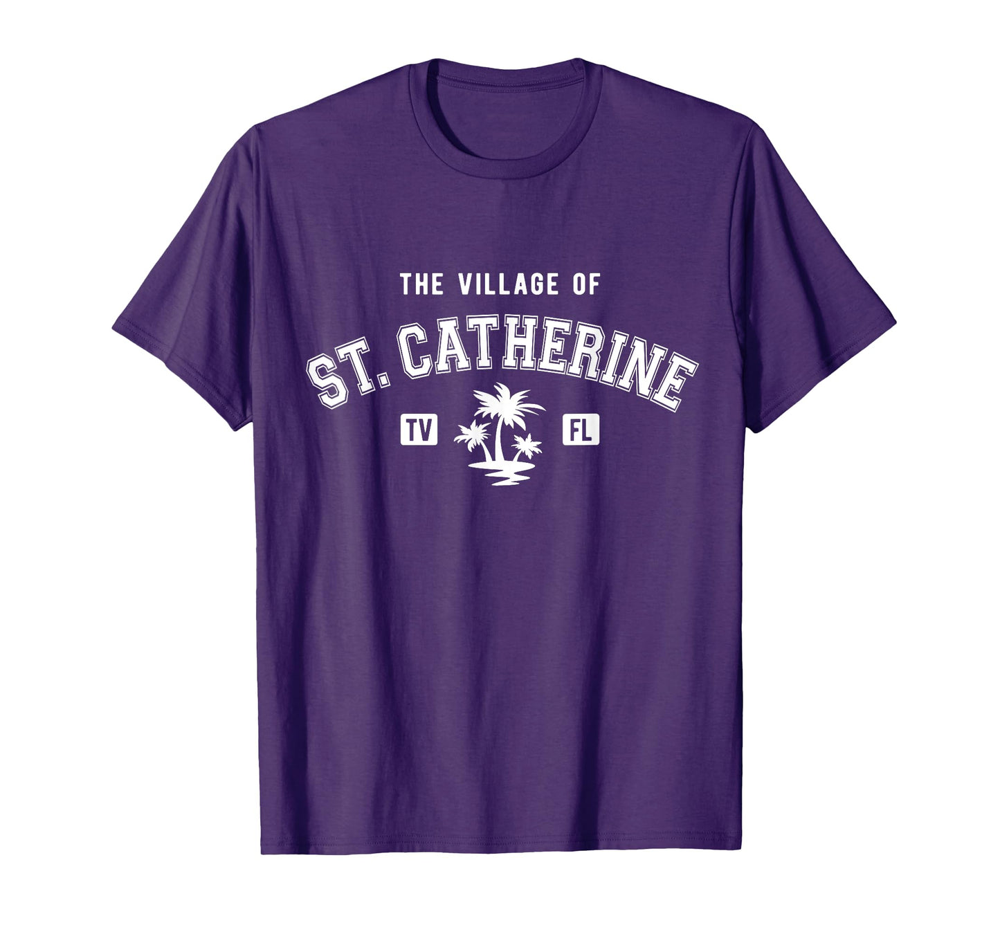 The Village of St Catherine Classic Style Palm Trees Design T-Shirt