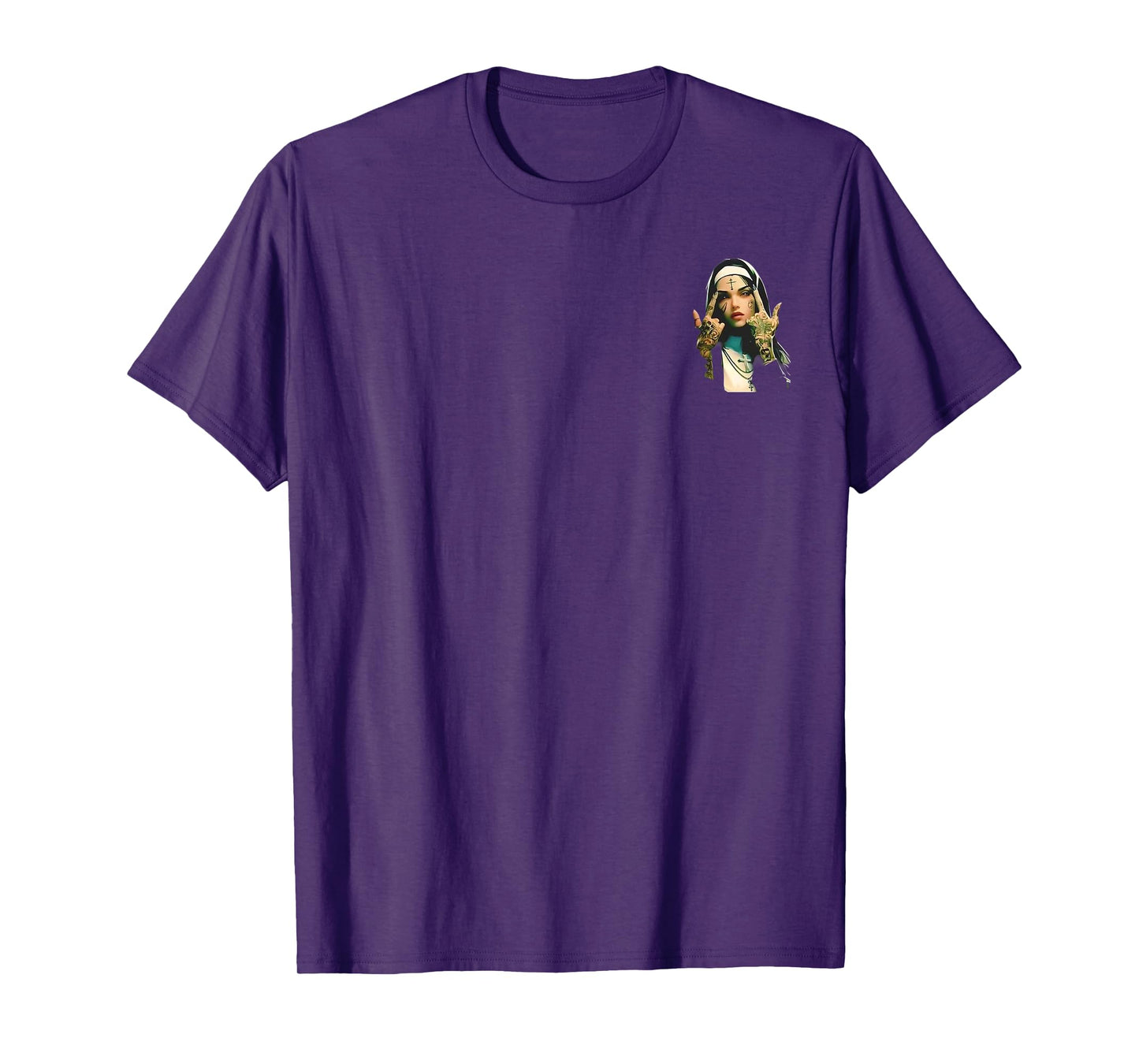 Please Do Not Feed The Whorses Drugs Retro Nun 2 Sides T-Shirt