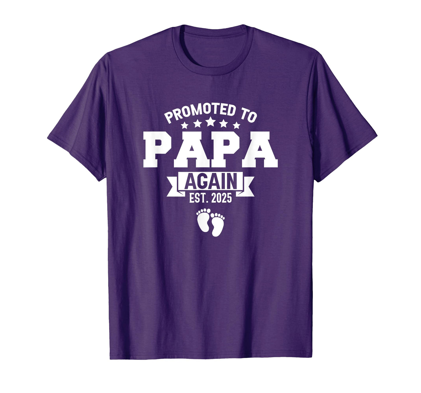 Promoted To Papa Again 2025 Funny Pregnancy Announcement T-Shirt