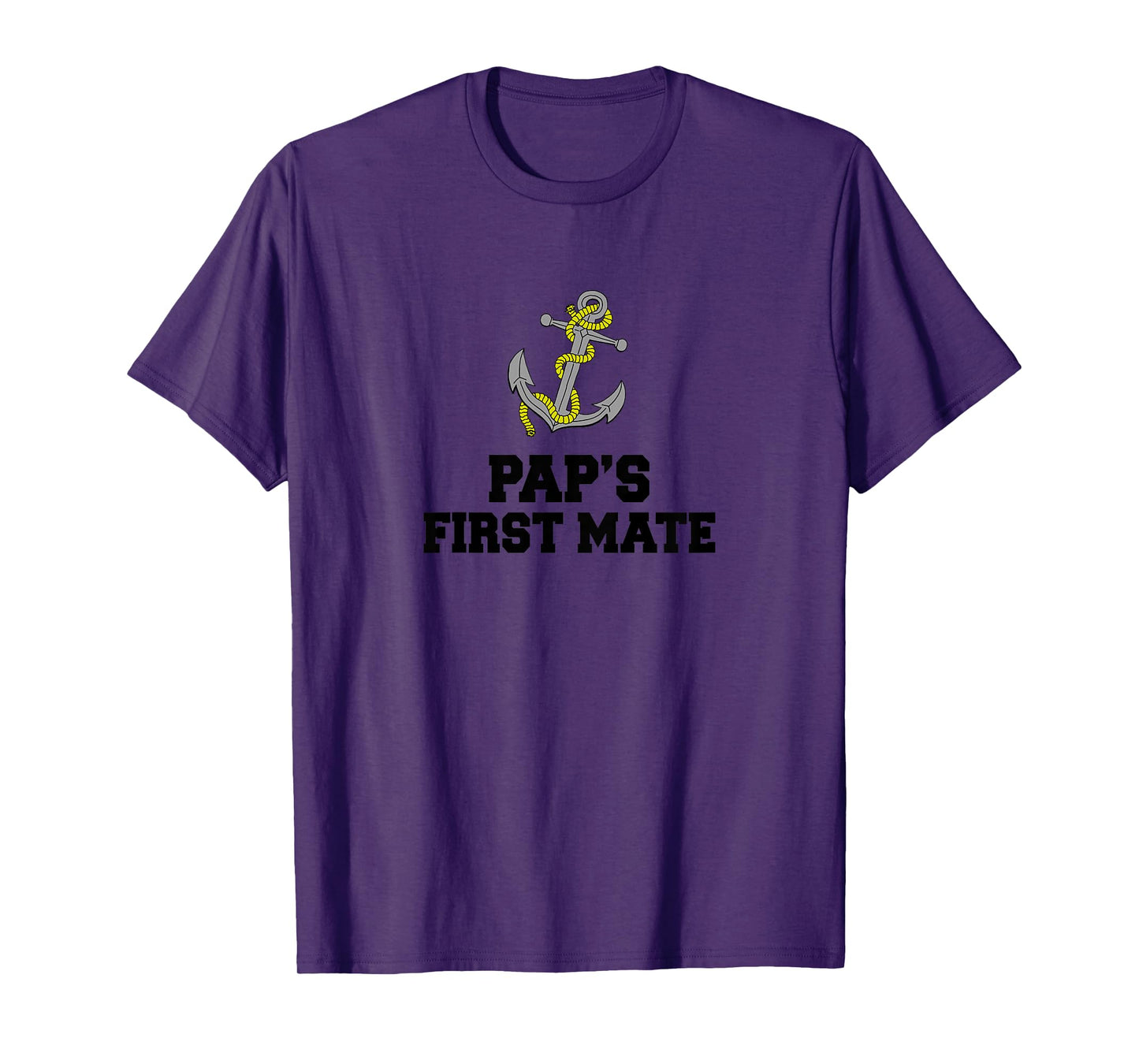 Kids Pap's First Mate Grandson Granddaughter Boat Grandpa T-Shirt
