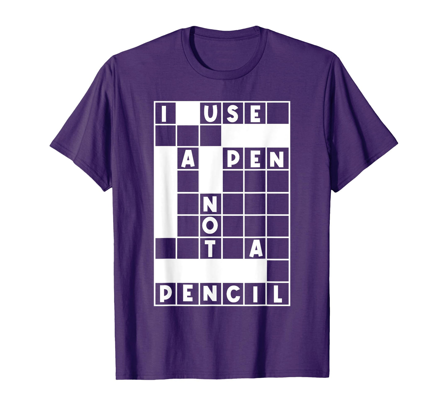 I Use a Pen Not A Pencil Funny Crossword Puzzle Lover Outfit T-Shirt