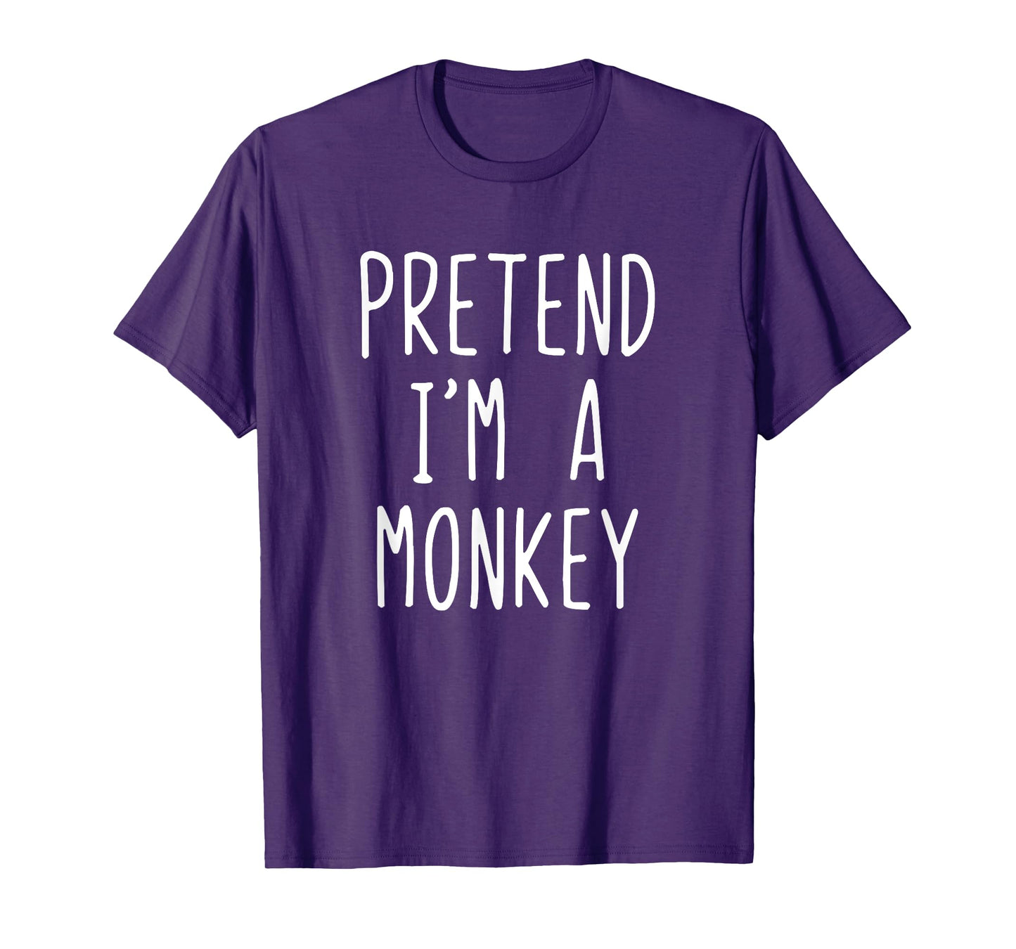 Pretend I'm A Monkey Costume Halloween Funny Lazy Adult Kids T-Shirt