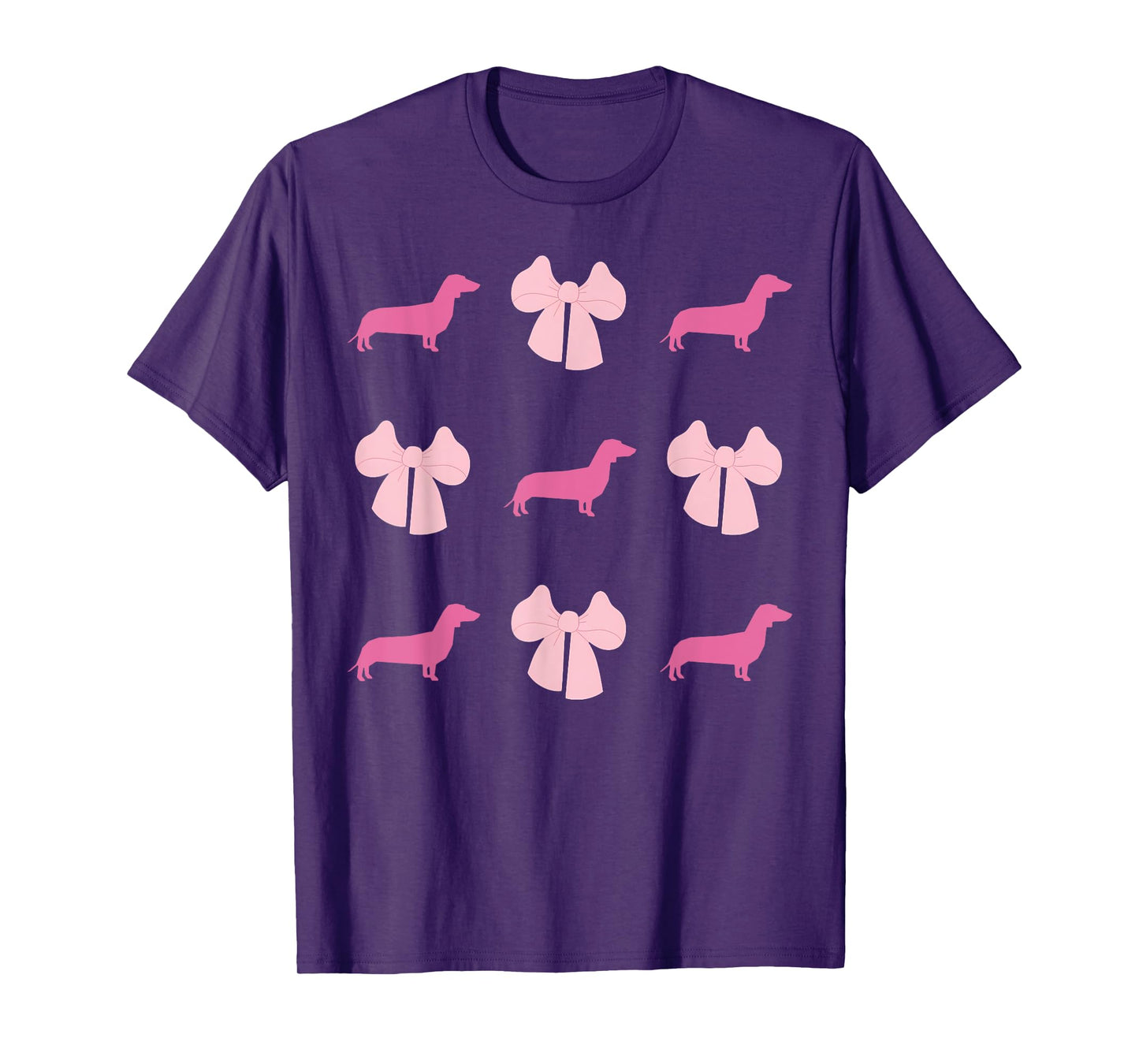 Retro Dachshund Cute Coquette Bow Wiener Dog Animal Lover Men Women Girls Kids T-Shirt