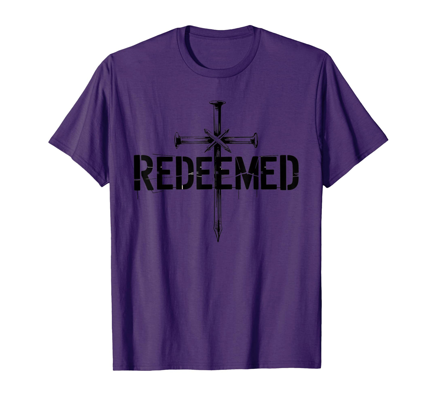 Redeemed Cross Nails Men Women Christian Graphic Tee retro T-Shirt