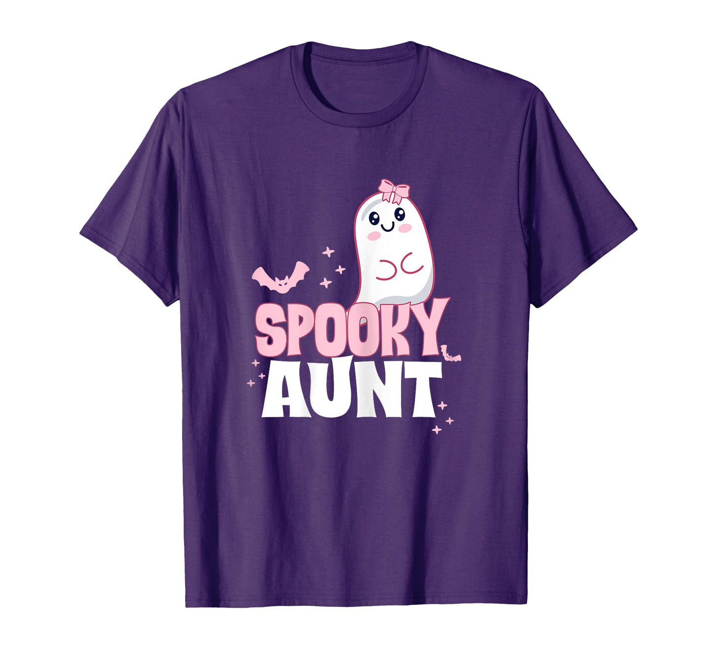 Spooky Aunt Family Cute Pink White Ghost Boo Halloween T-Shirt