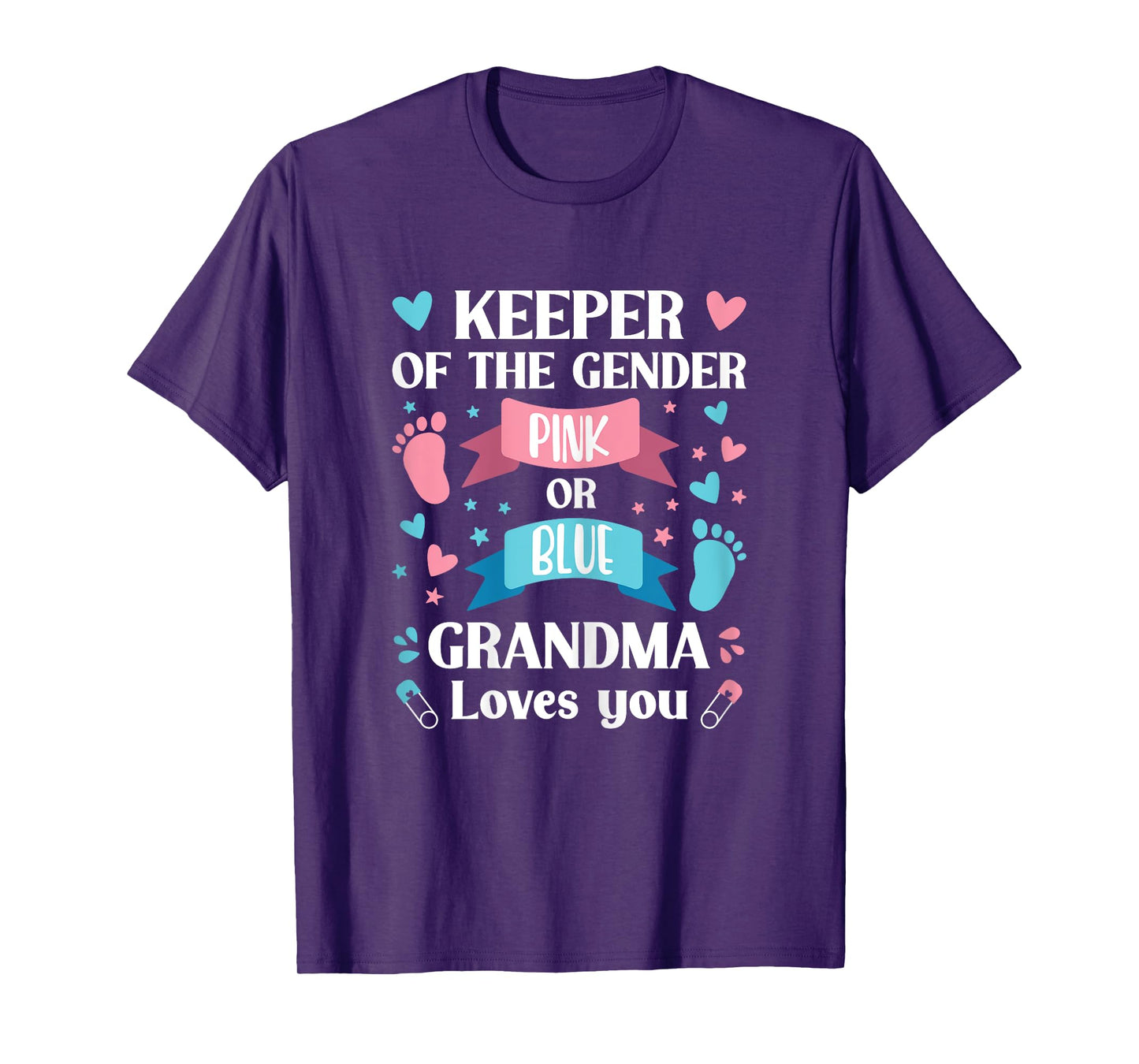 Keeper Of The Gender Pink Or Blue Grandma Loves You Grandma T-Shirt