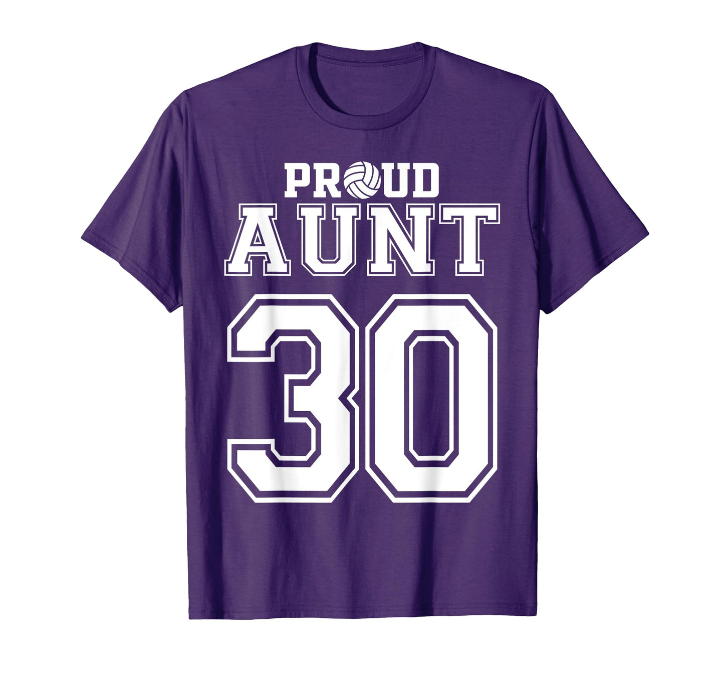 Custom Proud Volleyball Aunt Number 30 Personalized Women T-Shirt