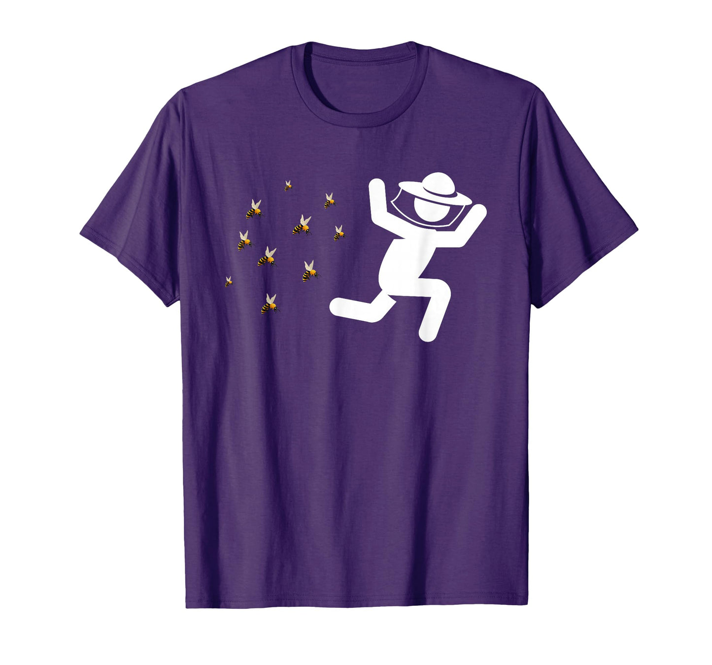 Beekeeper Chased By Bees Funny Honeybee Beekeeping Bee Lover T-Shirt