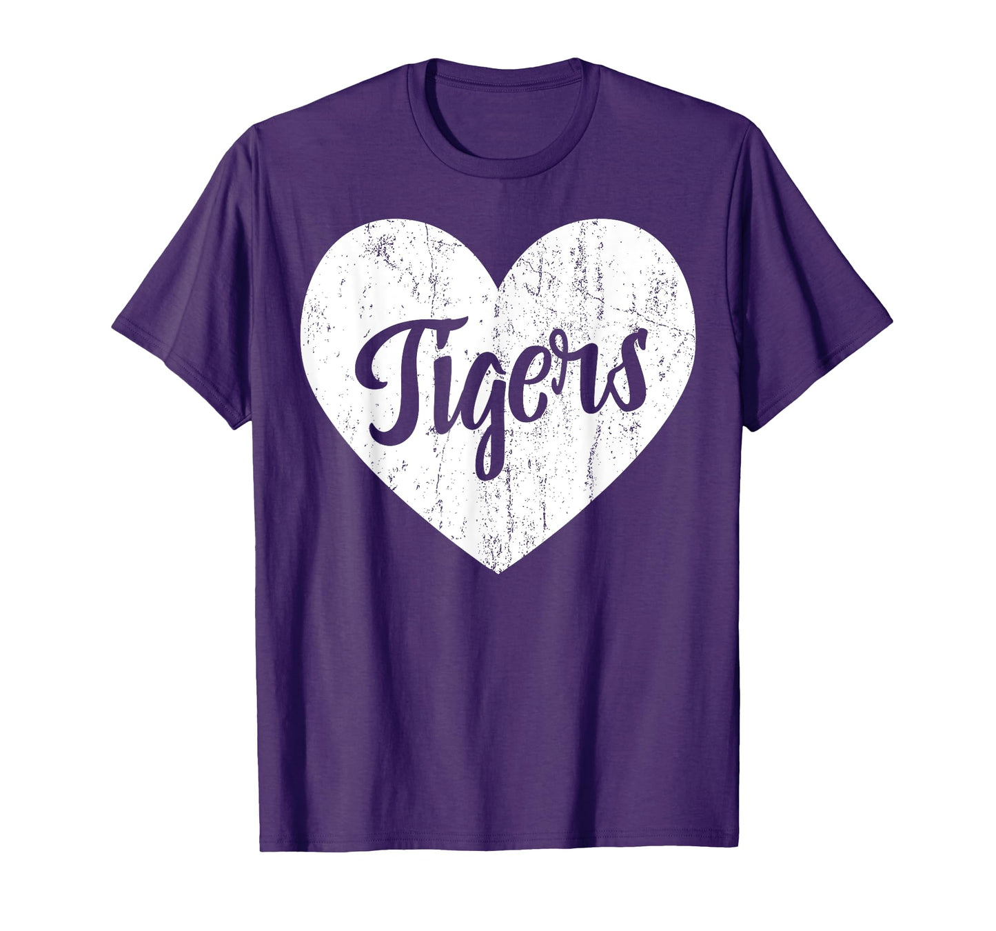 Tigers School Sports Fan Team Spirit Mascot Cute Heart Gift T-Shirt
