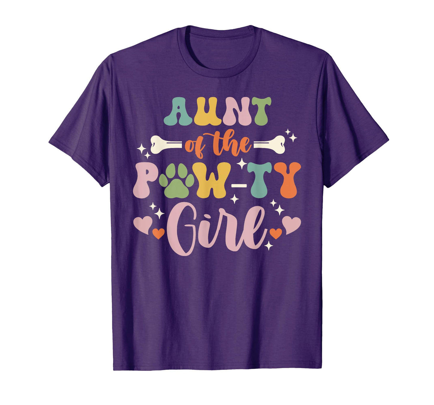Aunt Of The Pawty Girl Dog Aunt Family Matching T-Shirt