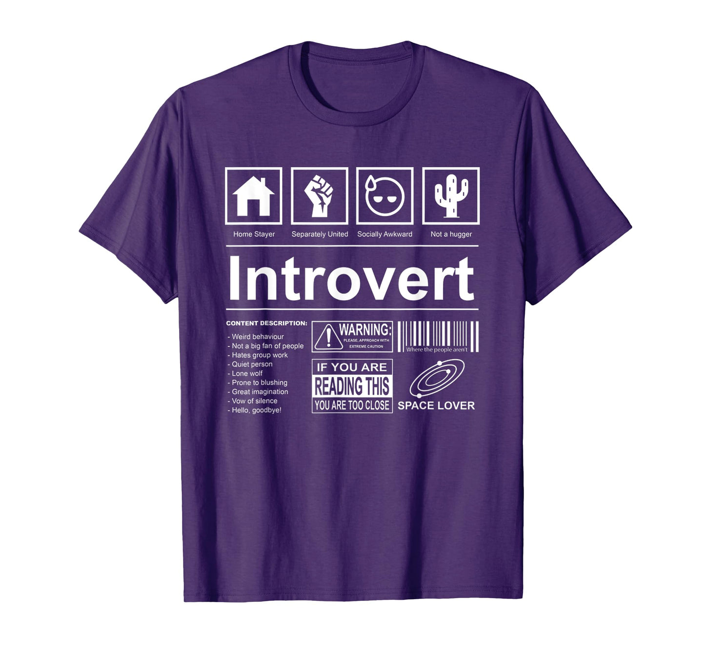 Funny Introvert Label Antisosial Distancing Humor T-Shirt