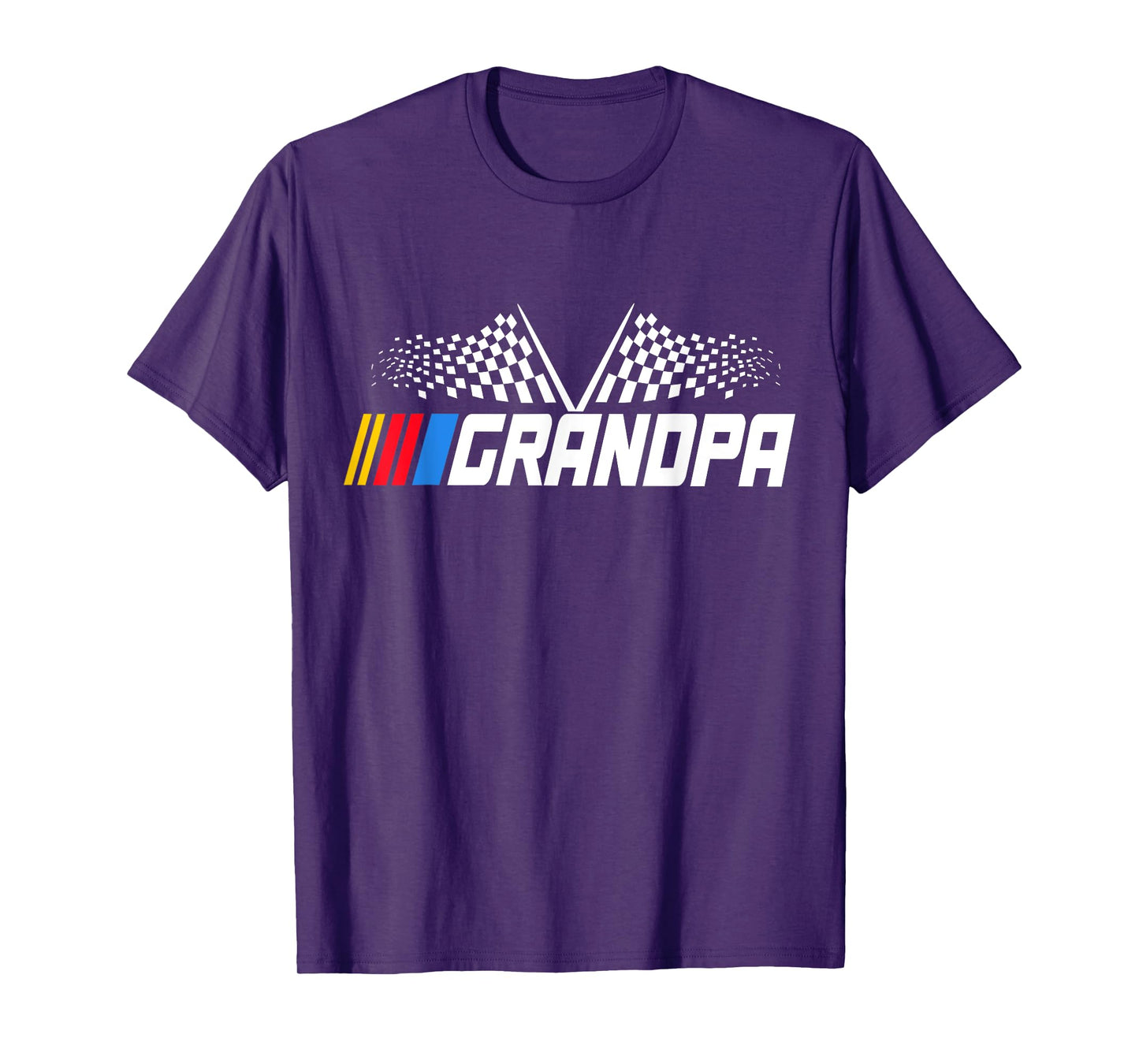 Grandpa Race Car Fan Checkered Flag funny Grandpa's Race Day T-Shirt