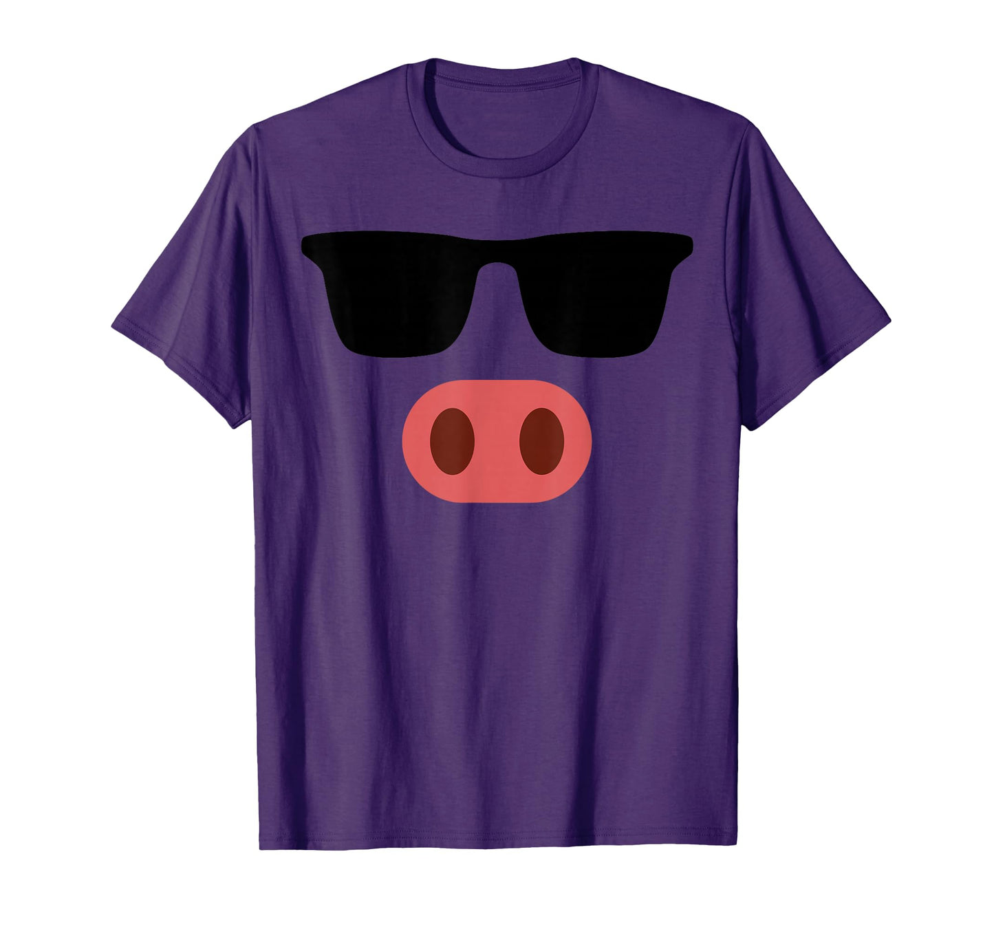 Funny Pink Pig Face Cool Sunglasses Cute Halloween Costume T-Shirt