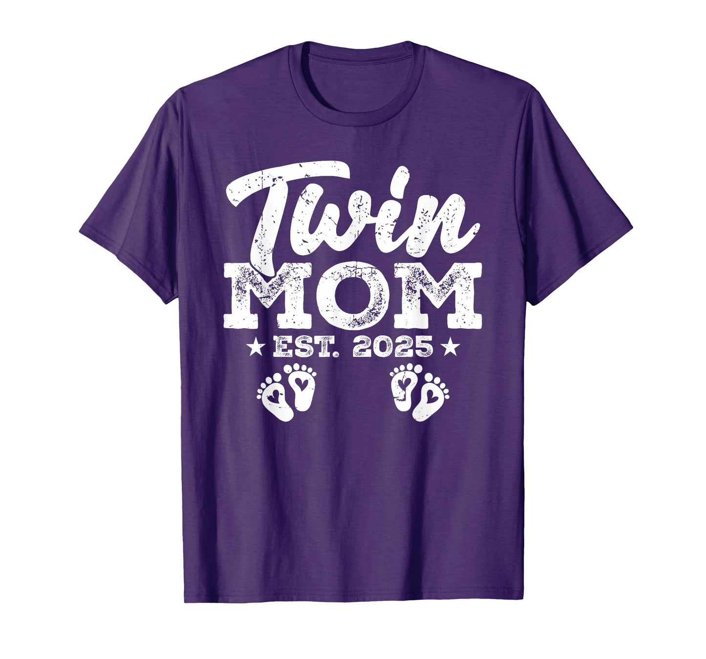 Funny Twin Mom EST 2025 Happy Mothers Day Women Girl T-Shirt
