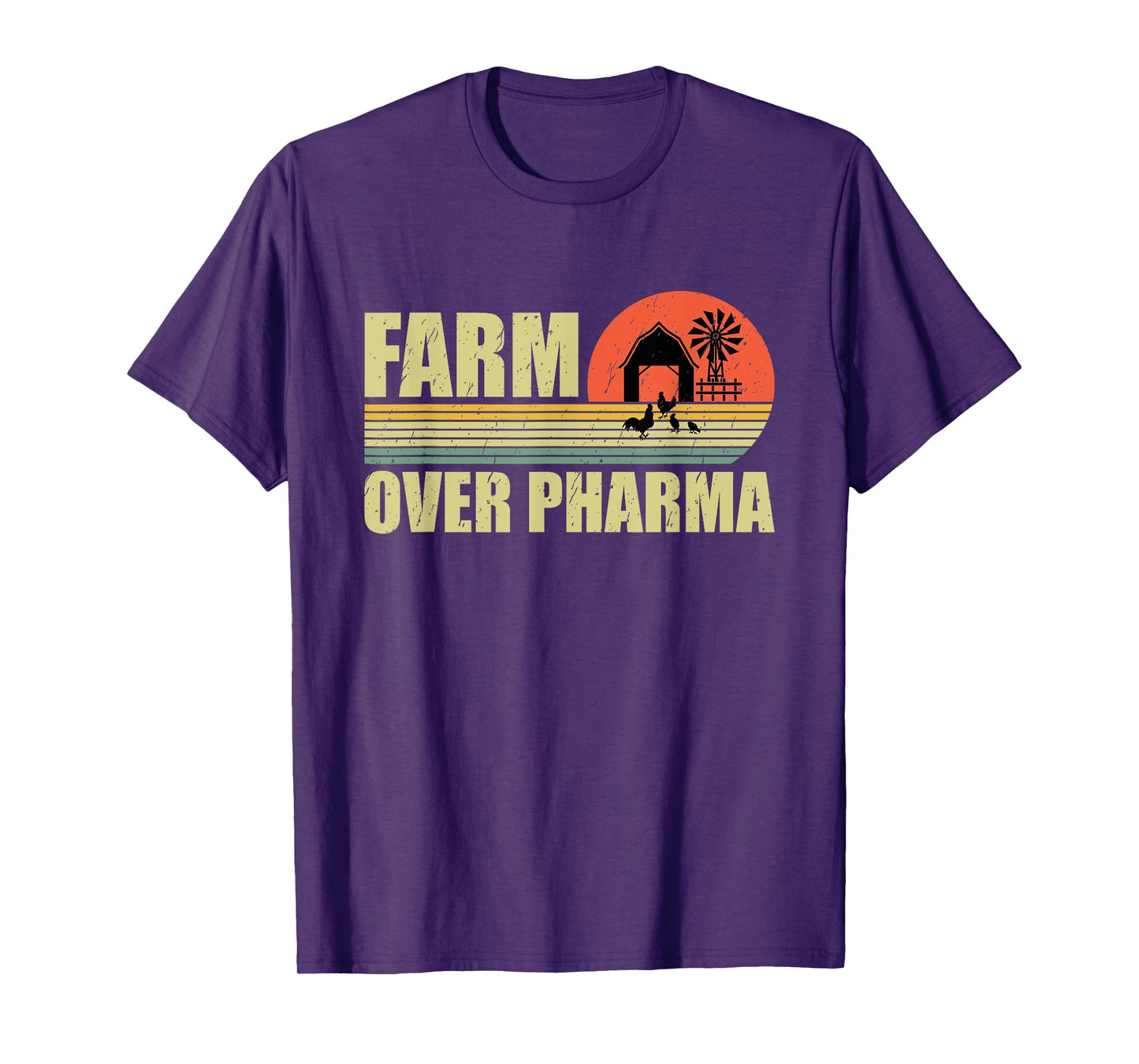 Farm Over Pharma Family Farming Mom Dad Grandpa Vintage T-Shirt