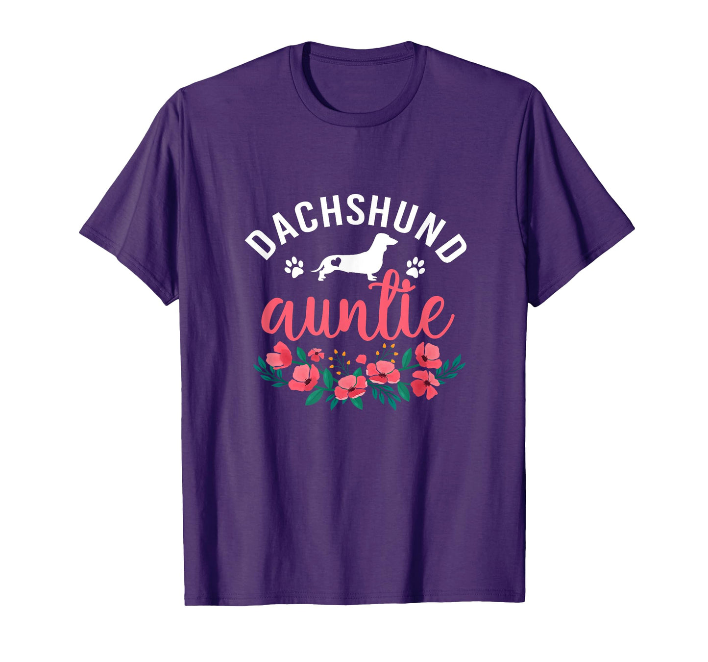 Dachshund Auntie Dog Gifts Women Aunt Dog Lover Christmas T-Shirt
