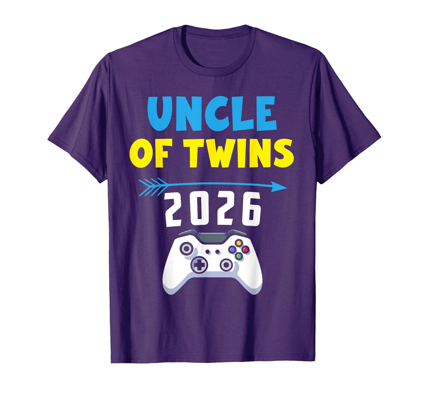 Uncle of Twins 2026 Funny Gamer Family Pregnancy Announce T-Shirt