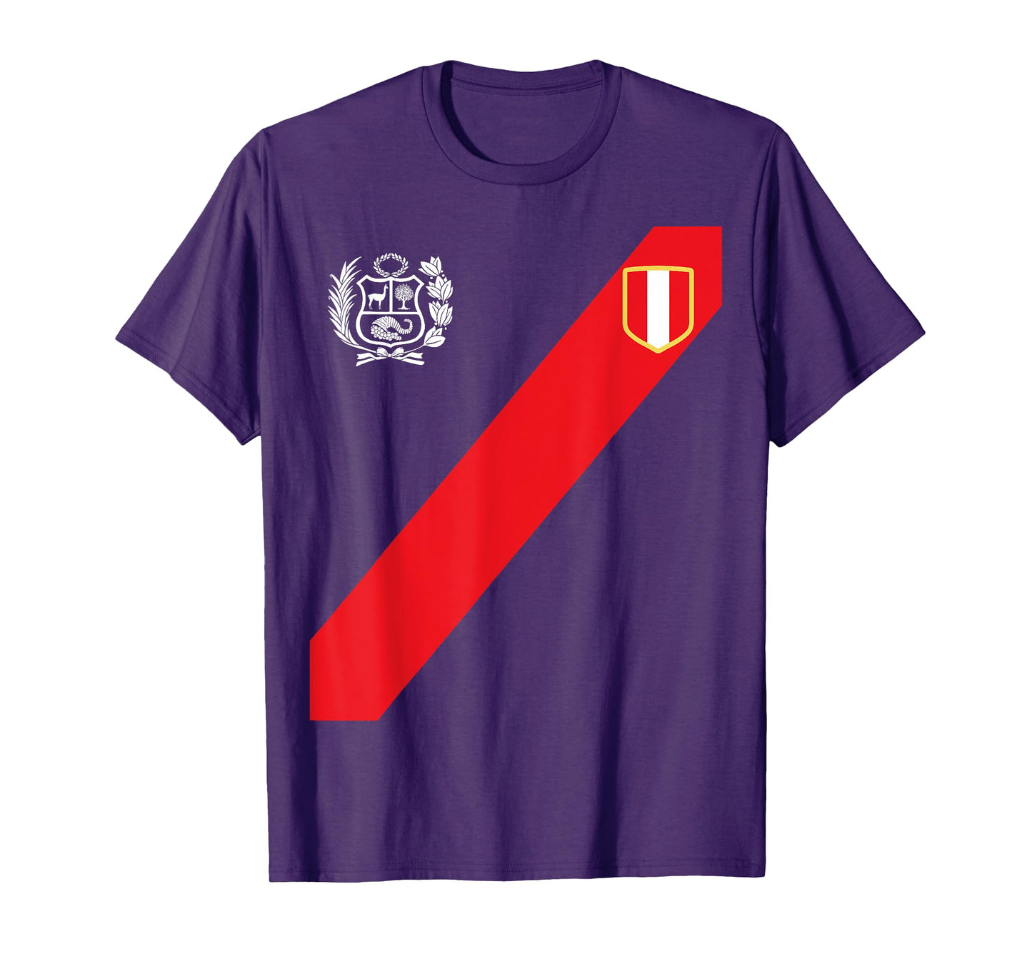 Peru Shirt Peruvian Flag Escudo Retro Soccer Inspired Peru T-Shirt