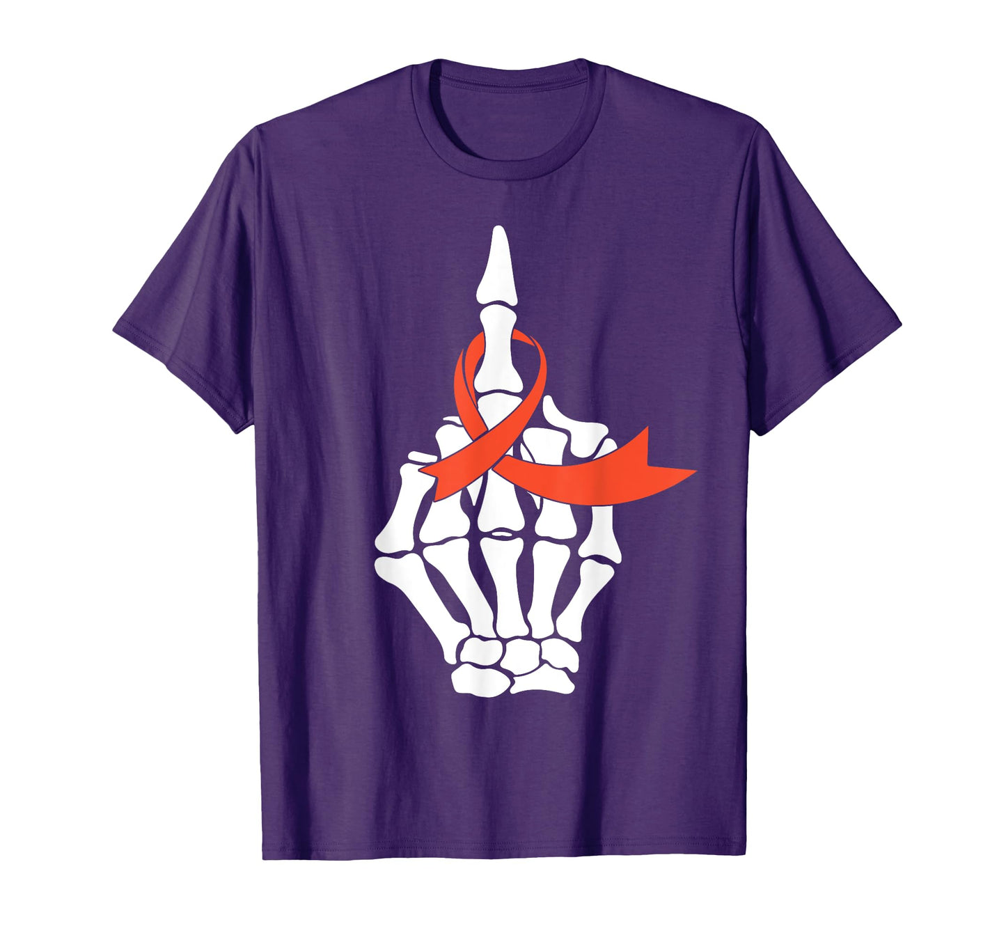 Fuck Kidney Cancer Awareness Middle Finger Orange Ribbon T-Shirt