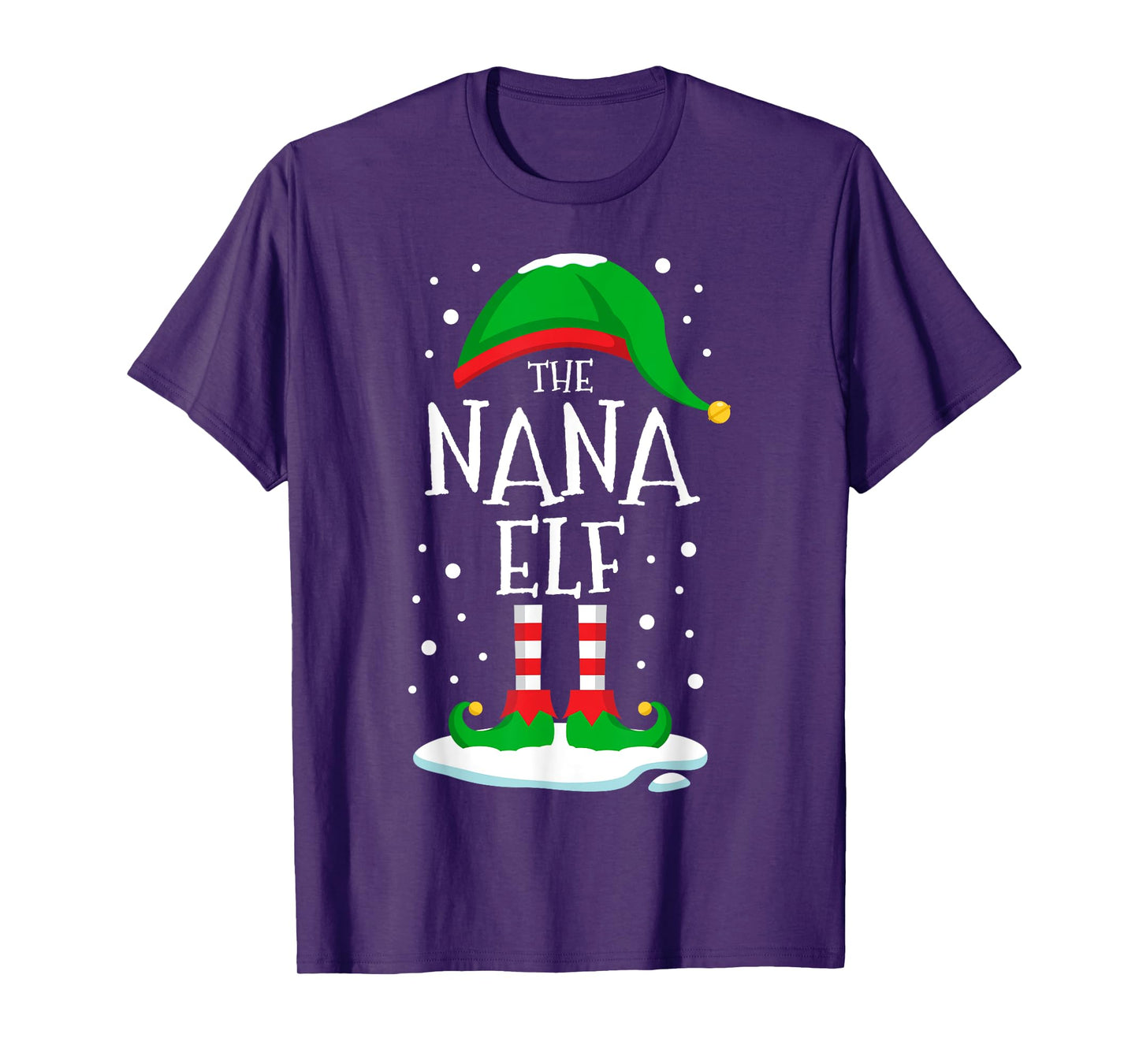 The Nana Elf Christmas Family Matching Xmas Grandma Funny T-Shirt