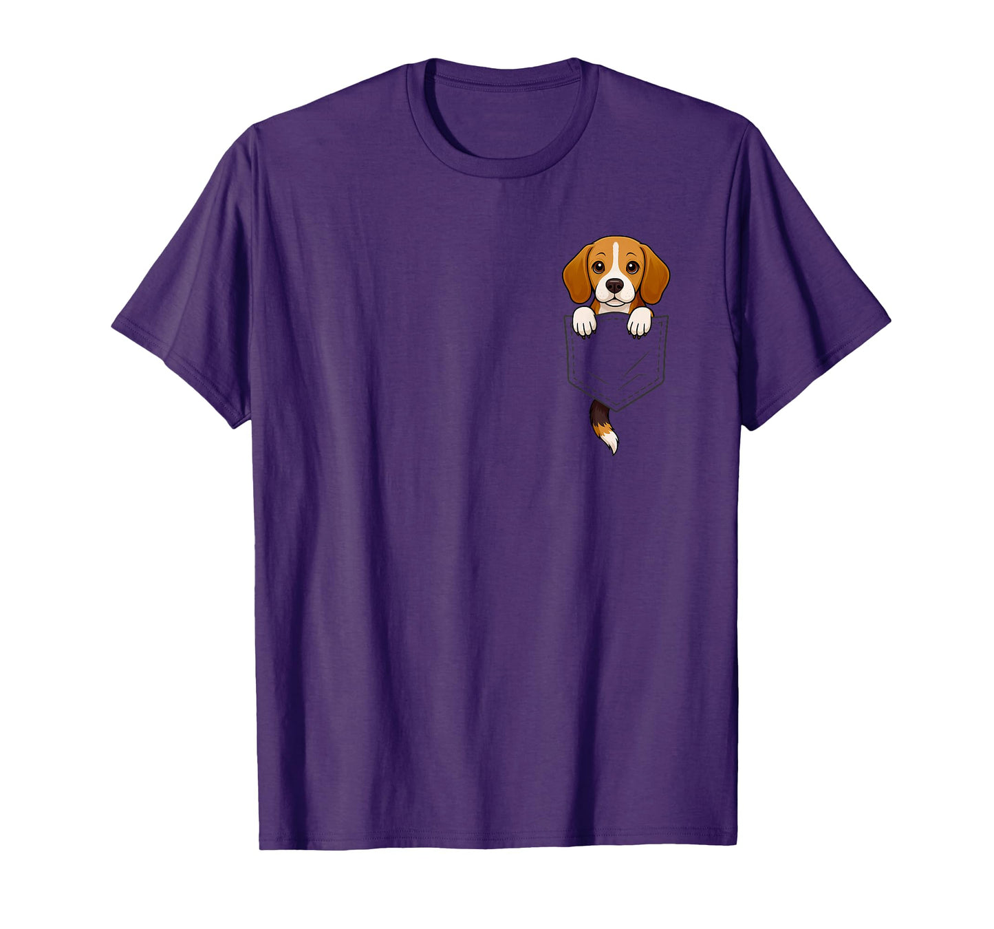 Funny Beagle Peeking in Pocket Animal Dog Lover Pet Mom T-Shirt
