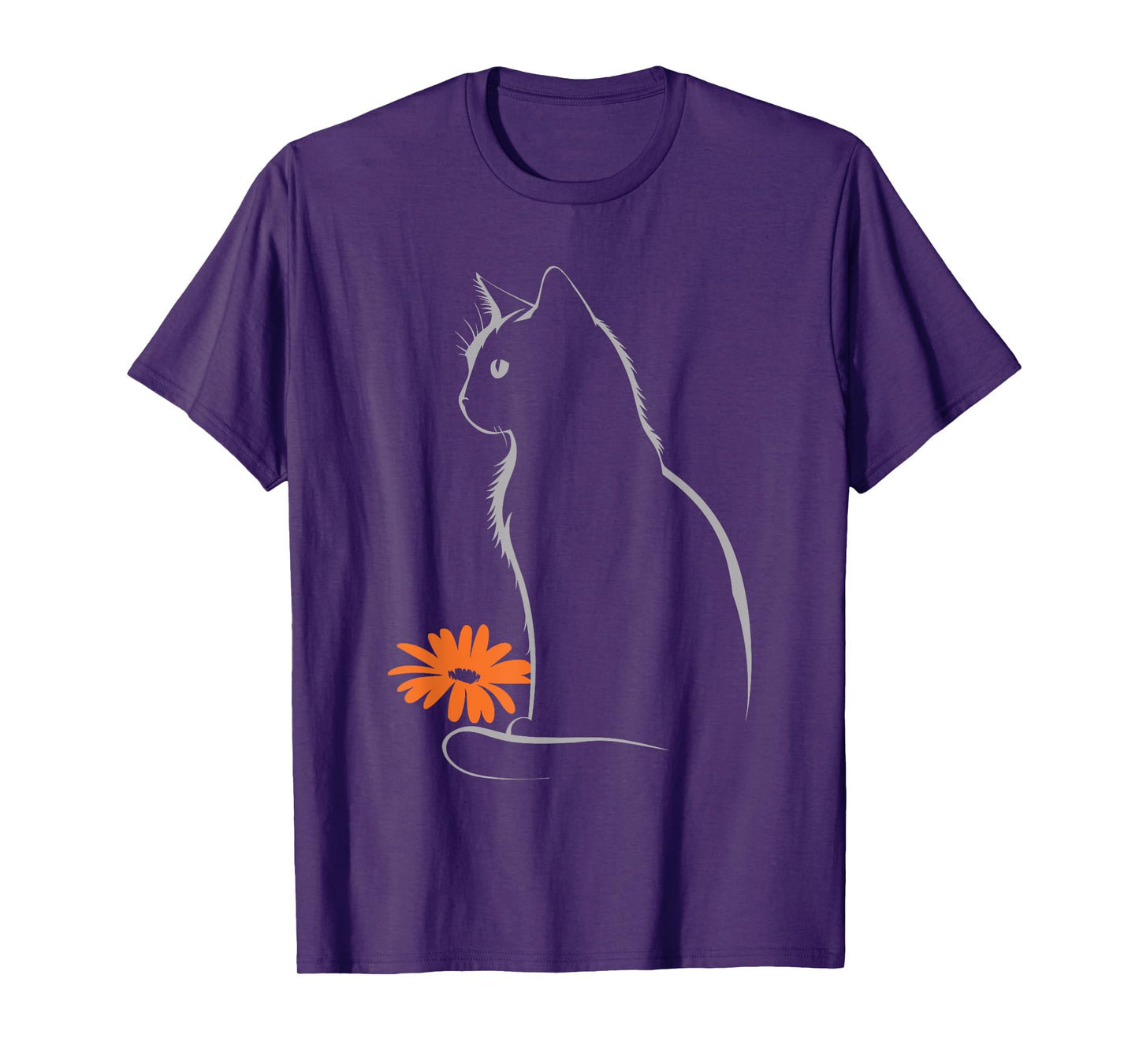Cat Artwork - Cute Cat Flower Art Cat Motif For Animal Cat T-Shirt