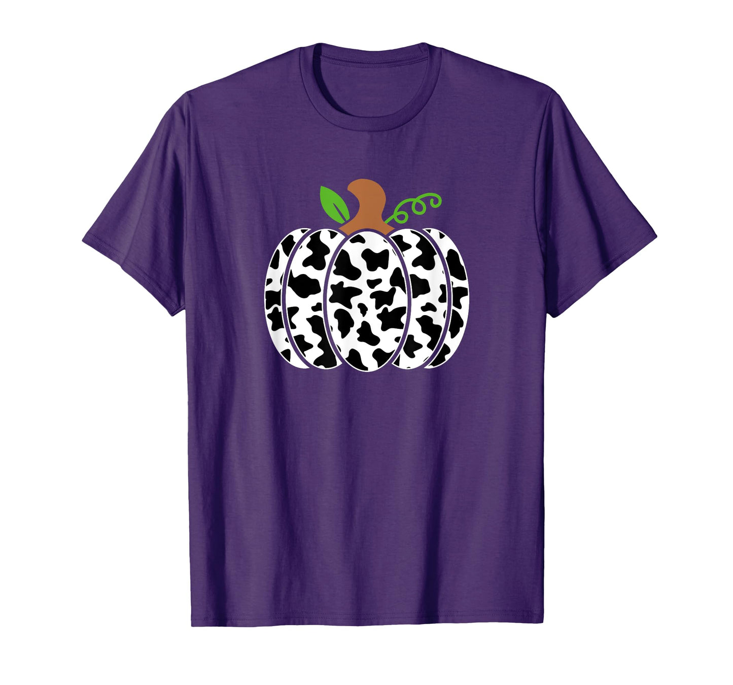 Cute Pumpkin Cow Print Fall Autumn Halloween Costume Funny T-Shirt