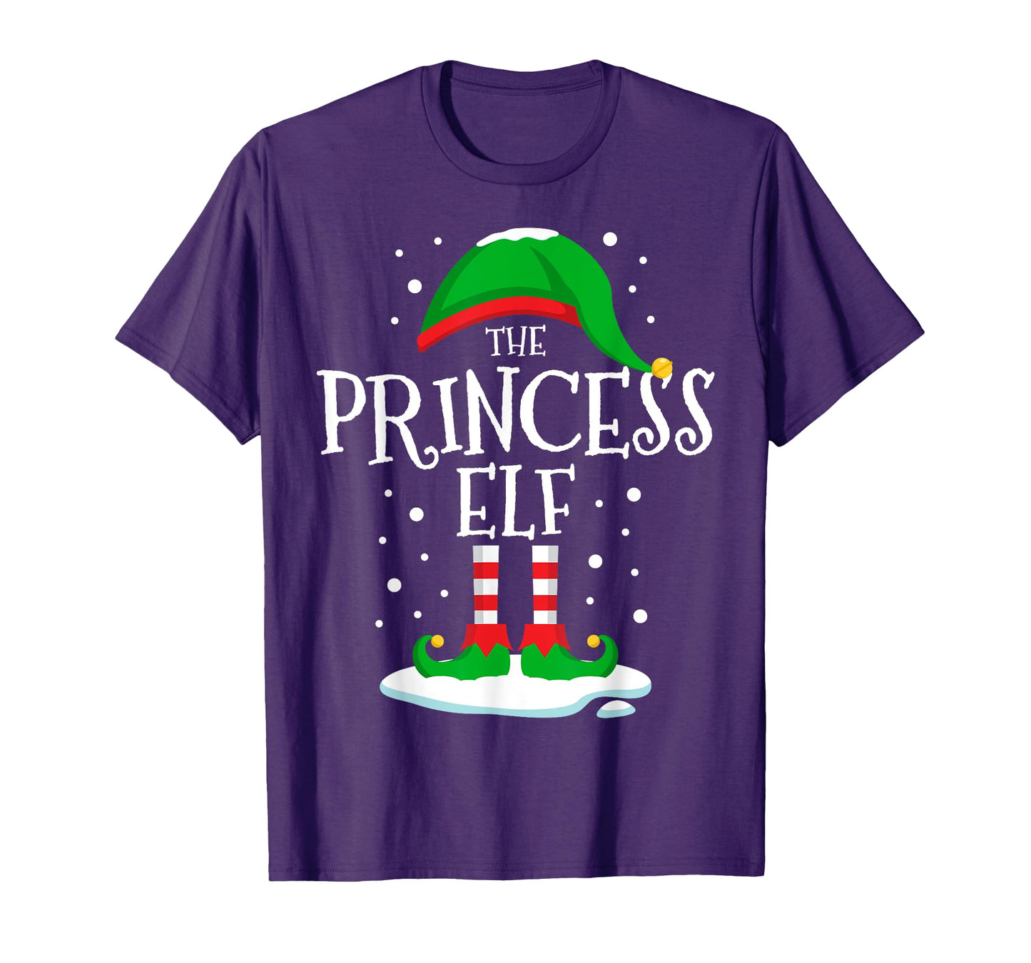 The Princess Elf Christmas Family Matching Xmas Women Funny T-Shirt