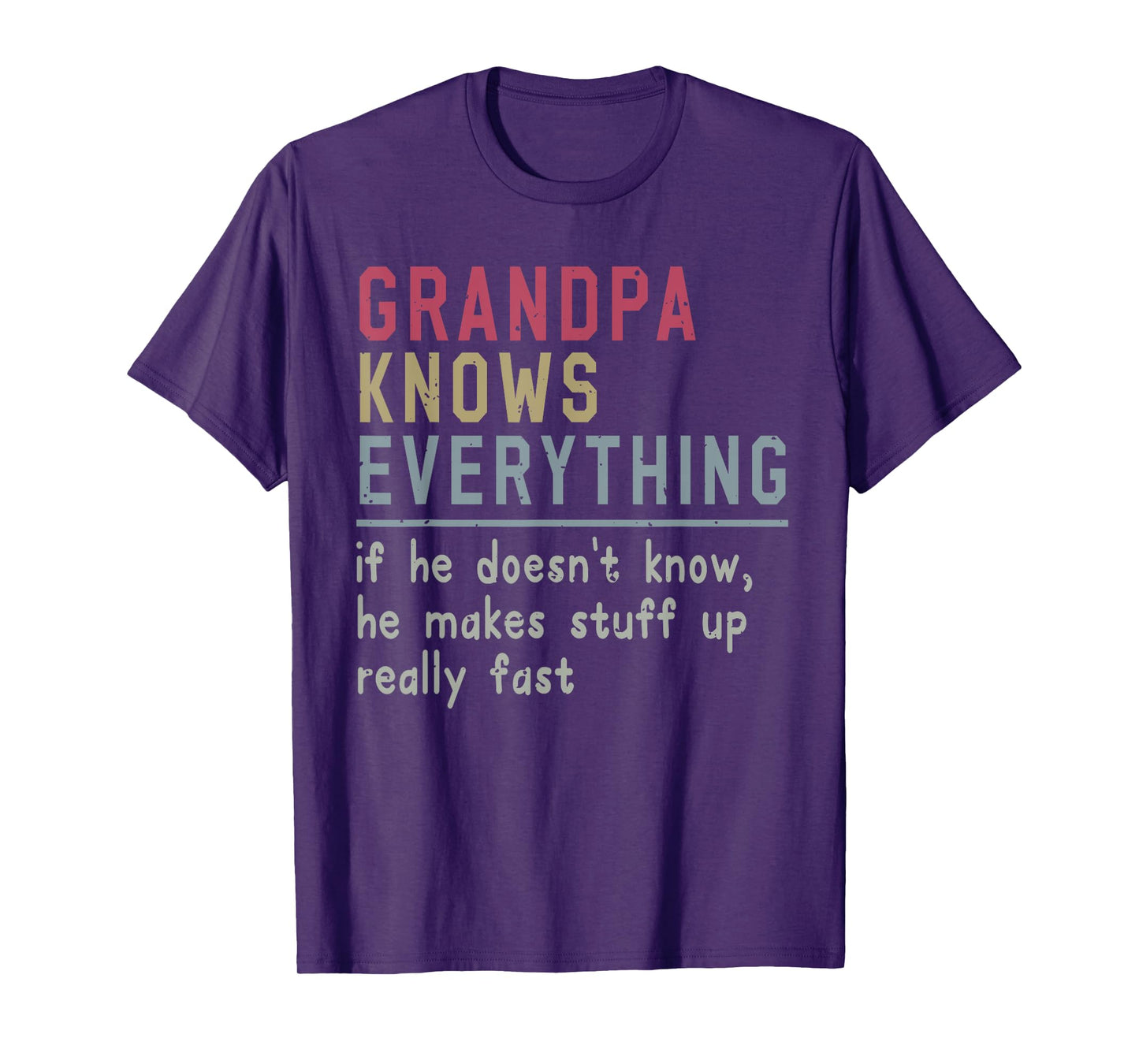 Grandpa For Grandfather Men Dad Grandpa Knows Everything T-Shirt