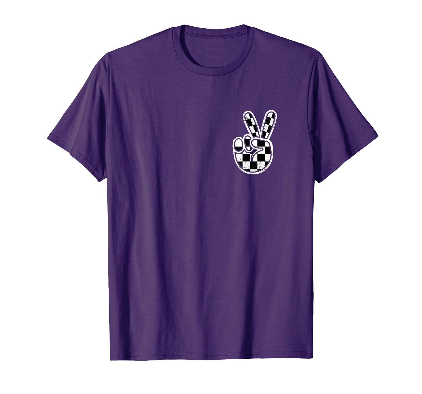 Checkered Peace Sign Hand Racing Flag Race Car Boys Toddler T-Shirt