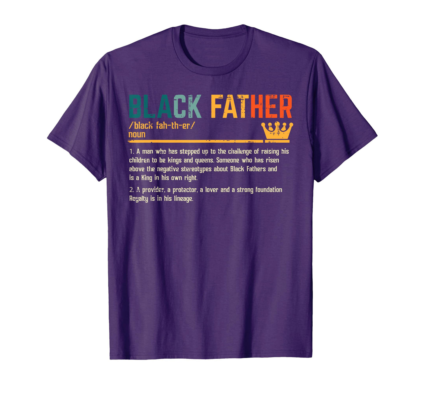 Fathers Day Black Father Definition African American Dad T-Shirt