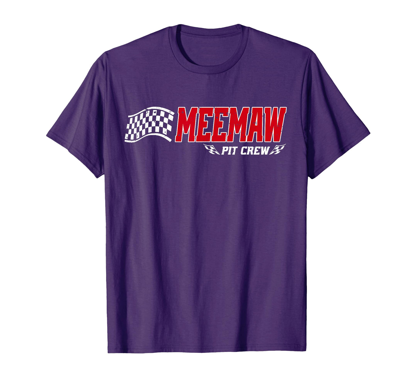 Meemaw Pit Crew Race Car Birthday Family Matching T-Shirt
