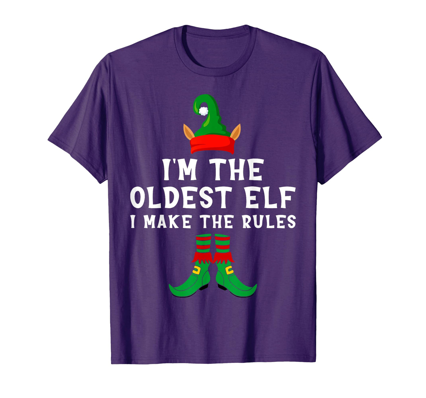 I'm The Oldest Elf I Make The Rules Christmas Grandpa Granny T-Shirt