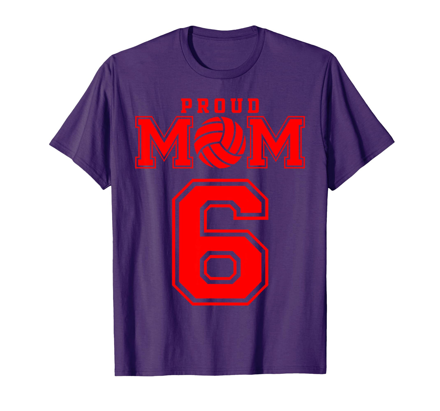 Proud Volleyball Mom Number 6 R T-Shirt