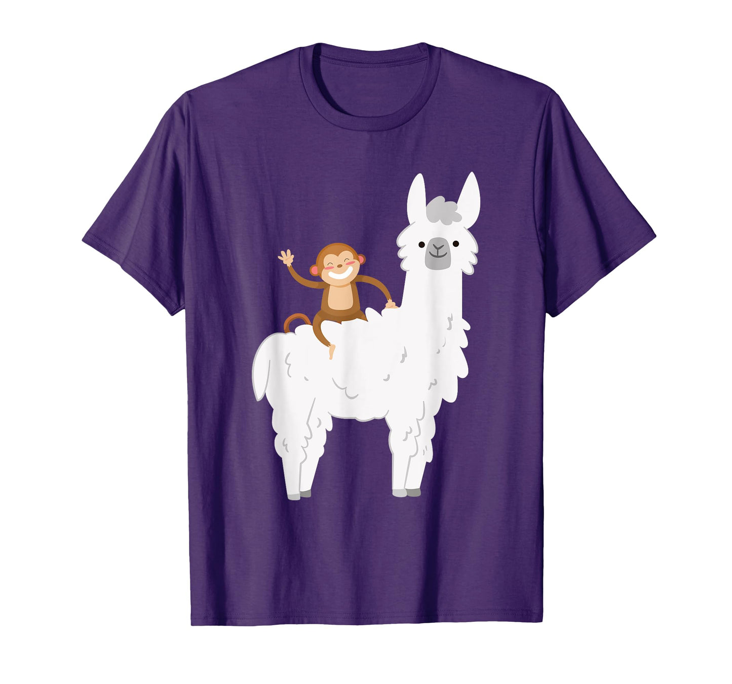 Ridiculous Monkey Riding Llama Alpaca Animal Lover Gift T-Shirt