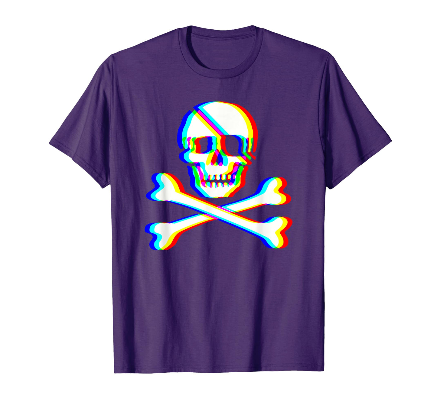 Jolly Roger Trippy Crossbones Skull Halloween Rave EDM Party T-Shirt