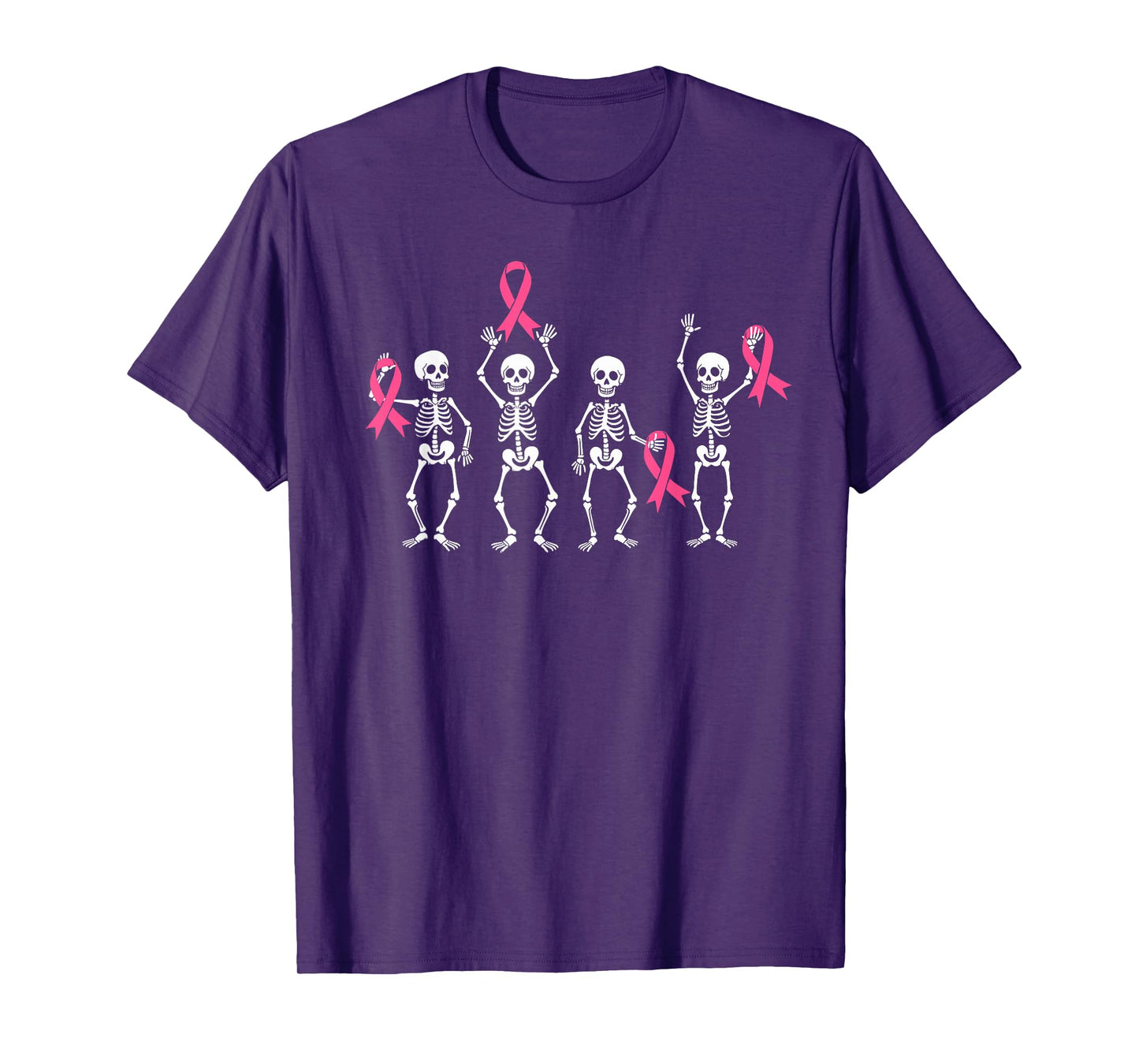 Skeletons Pink Ribbon Family Breast Cancer Awareness T-Shirt