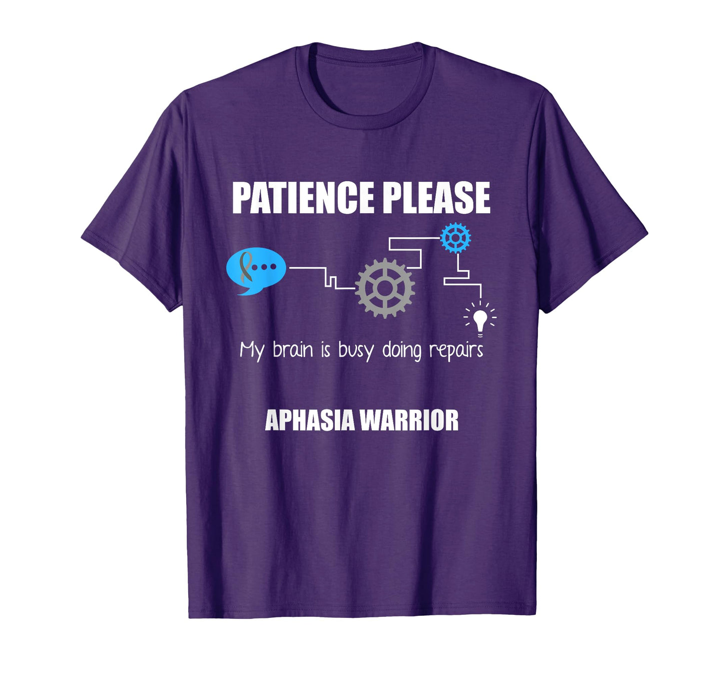 Aphasia Awareness Month Funny Gifts Aphasia Warrior Patience Survivor Awareness DA1 Black Women's Modern Casual Humorous T-Shirt