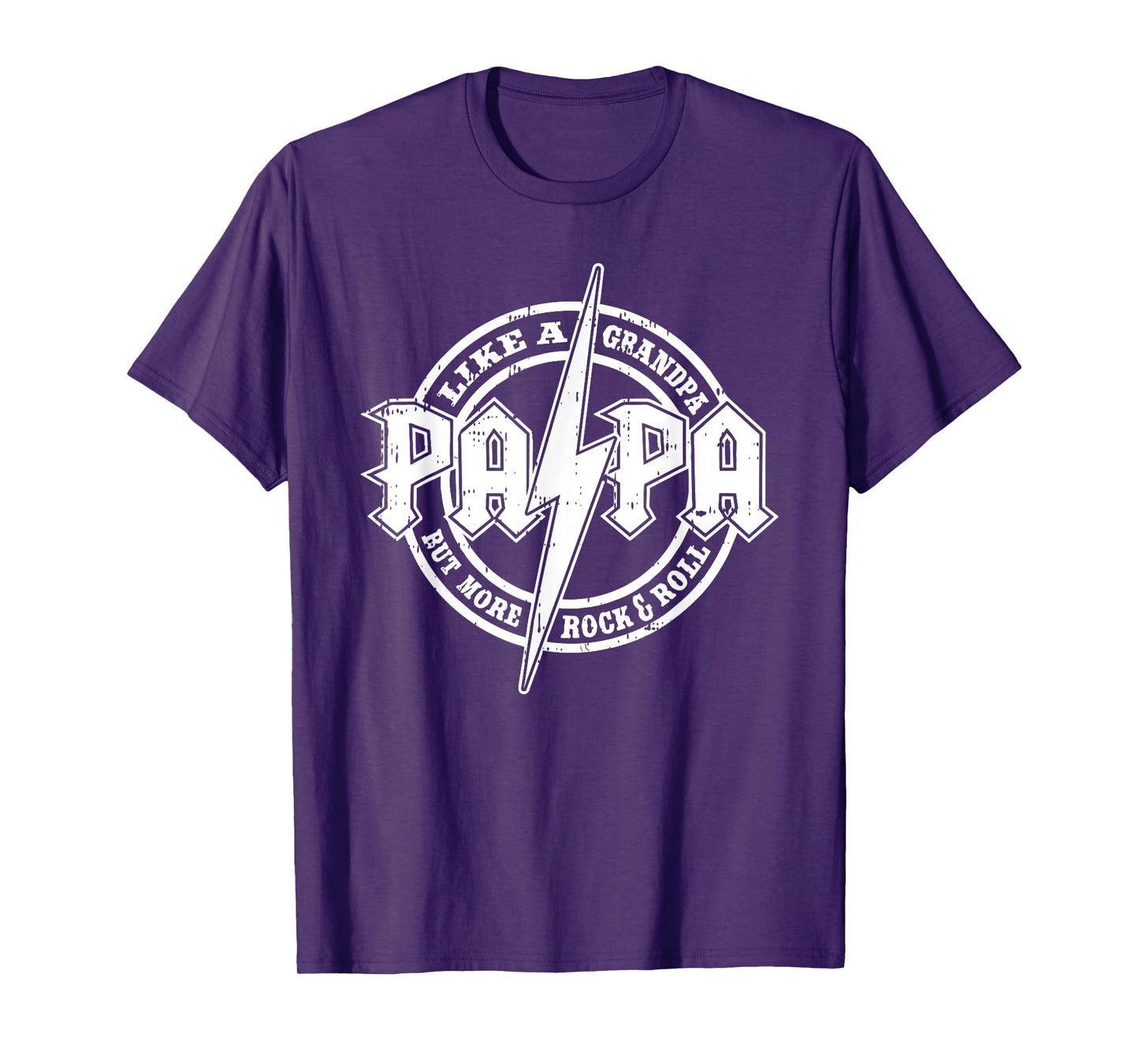 Papa Like A Grandpa Fathers Day Rocker Dad Rock Music Men T-Shirt