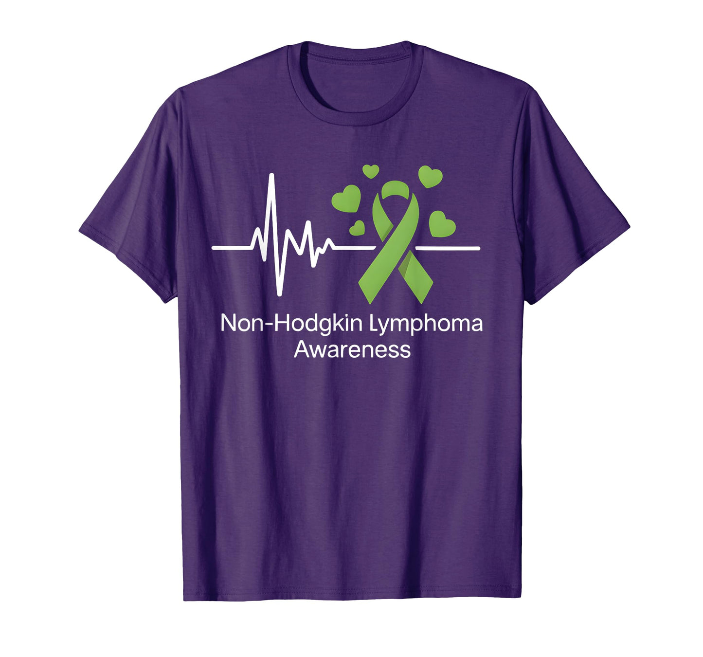 Non-Hodgkin Lymphoma Awareness Heartbeat Lime Green Ribbon T-Shirt